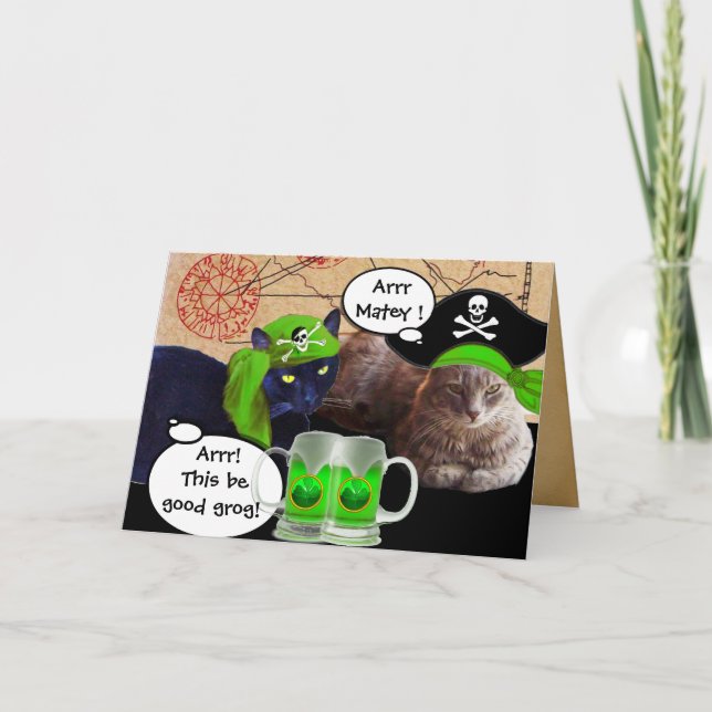 CARTE CHATS DE PIRATE IRLANDAIS / PIRATES D'ANTIQUITÉ CA (Devant)