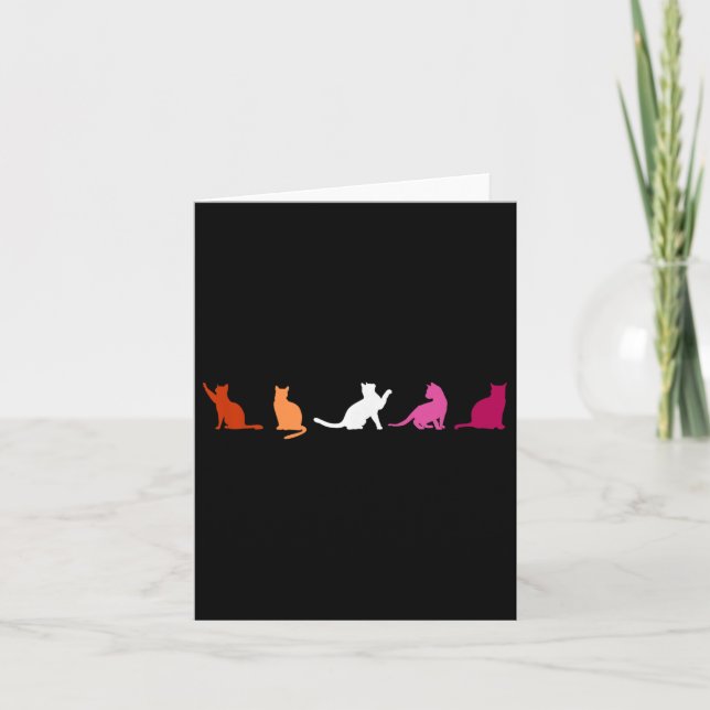 Carte Chats De Pride Lesbiennes, Cute Wlw Lgbtq, Subtil  (Devant)