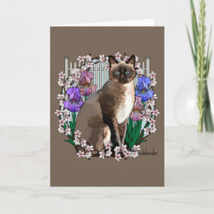 Carte Chats de saison - Jardin de printemps