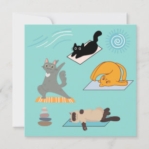 Carte Chats drôles au yoga