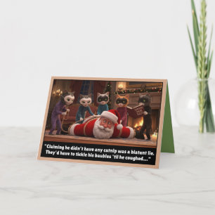 Carte Chats drôles et Père Noël