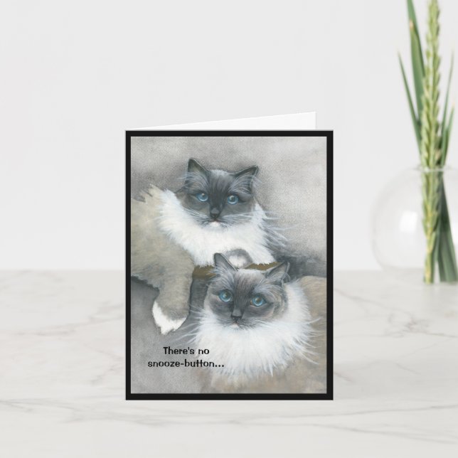 Carte Chats en attente de petit-déjeuner (Devant)