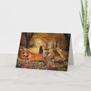 Carte Chats en automne