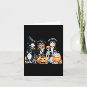 Carte Chats En Costumes Automne Saison Halloween Fun Cha