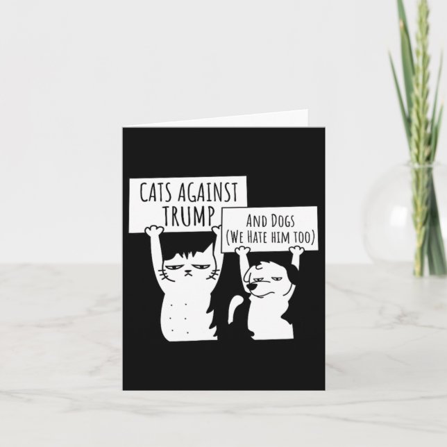 Carte Chats Et Chiens Contre Trump (Devant)