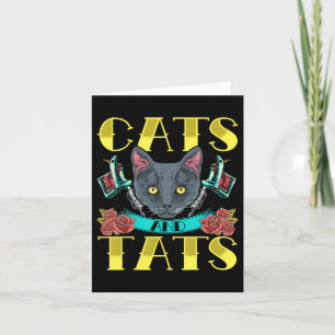 Carte Chats Et Tats Vintage Style Ancien Tatouage Design