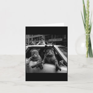 Carte Chats Gangsters Drôles Hommes Femmes Amoureux Chat