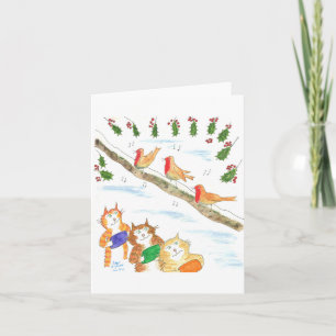Carte Chats gardant les pattes chaudes