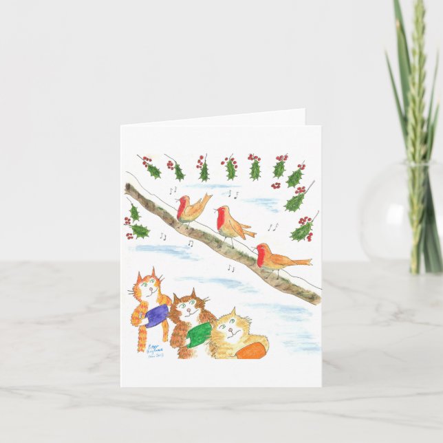 Carte Chats gardant les pattes chaudes (Devant)