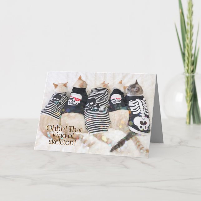 Carte Chats mignons Ohhh ! Ce Genre De Squelette Hallowe (Devant)