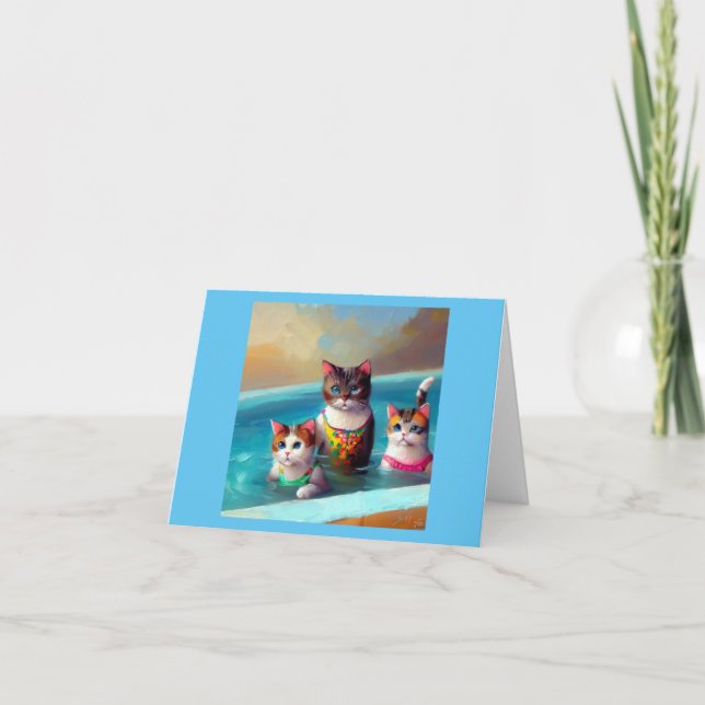 Carte Chats nage (Devant)