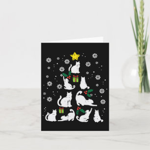 Carte Chats Noël Arbre mignonne Amoureux des chats Noël 
