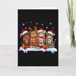 Carte Chats Noël Santa Sport Crâne Et Amoureux De Footba