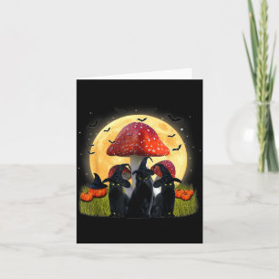 Carte Chats noirs de sorcière et champignon Chat drôle H