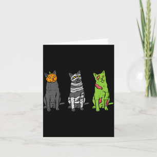 Carte Chats noirs de zombie de momie de citrouille Hallo