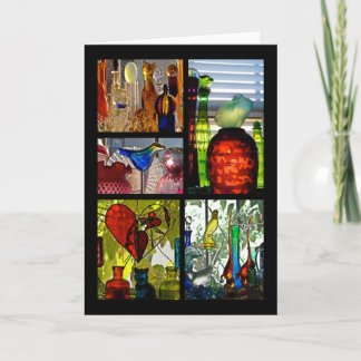 Carte Chats, oiseaux et grenouille