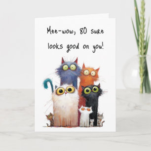Carte Chats originaux avec de grands yeux pour un messag