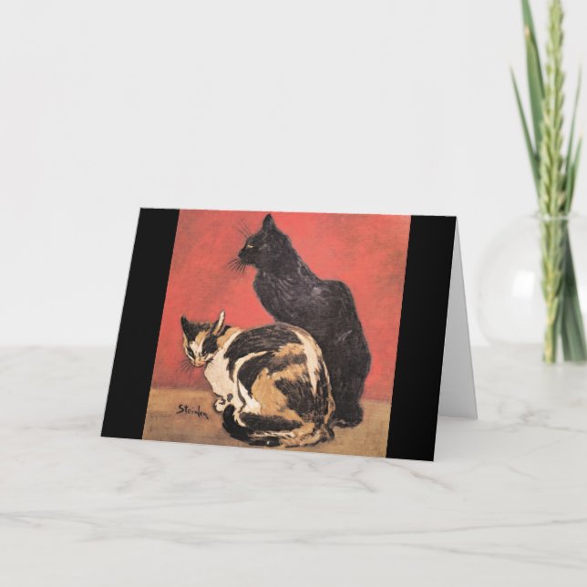 Carte Chats, peinture fine d'art par Theophile Steinlen (Devant)