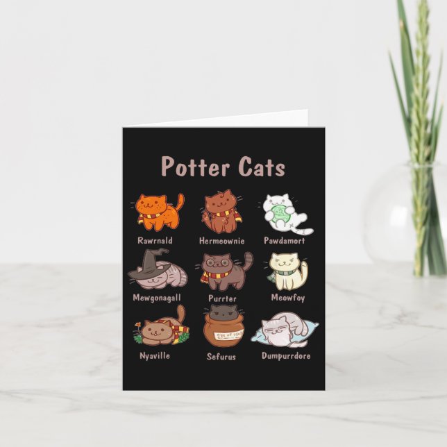 Carte Chats Potter Pour Amoureux de les chats (Devant)