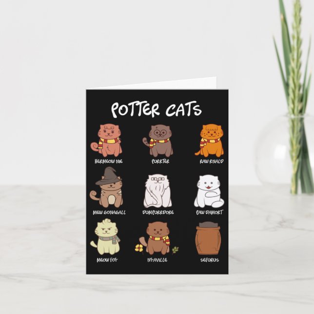 Carte Chats Potter Pour Amoureux des chats (Devant)