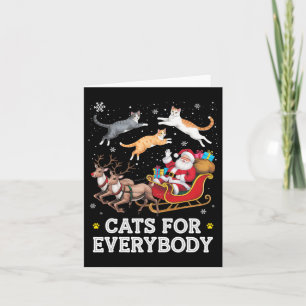 Carte Chats pour tous Noël Drôle Père Noël Amoureux des