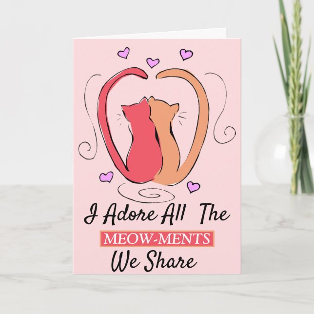 Carte Chats que j'adore tous les instants de la Saint-Va (Devant)