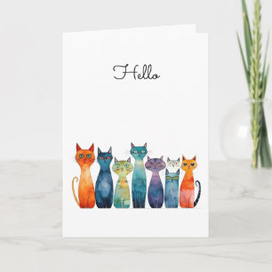 Carte Chats Quirky Bonjour Meilleur Voeux