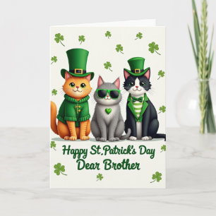Carte Chats Rayés Verts