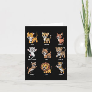 Carte Chats Sauvages Mignons Dessins Animés Espèces de G