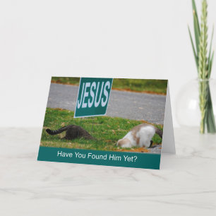 Carte Chats trouvés Jesus Funny Card