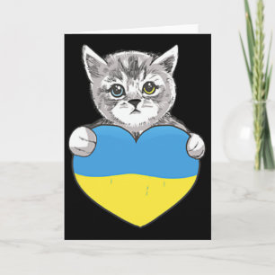 Carte Chats ukrainiens Ukraine Drapeau ukrainien Cœur po