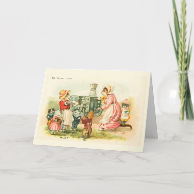 Carte Chats victoriens Lait Maid Louis Wain Nursery Seri (Devant)
