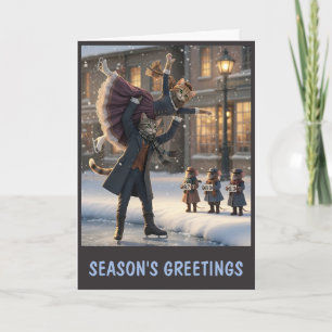 Carte Chats victoriens mignons de Noël