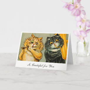 Carte Chats vintage Louis Wain si reconnaissants pour vo