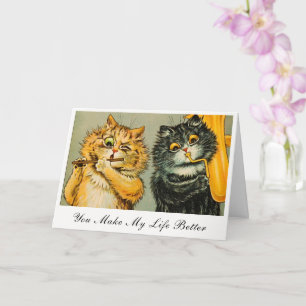 Carte Chats Vintage Louis Wain Vous Rendez Ma Vie Meille