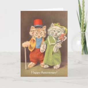 Carte Chats vintages - Anniversaire Purr parfaitement he