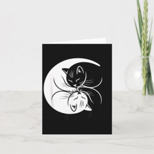 Carte Chats Yin Yang noirs et blancs Amoureux des chats