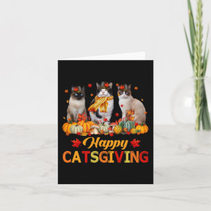 Carte Chatsgiving Siamois heureux Vibrations d'automne T