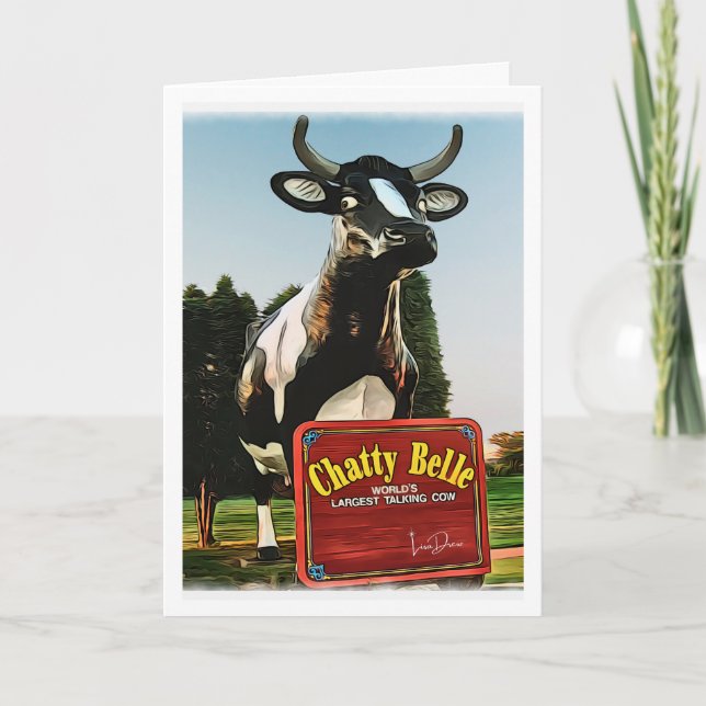 Carte Chatty Belle - La plus grande vache à parler au mo (Devant)