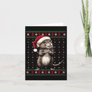 Carte Chaud de Noël moche Rat Lover Santa Hat Funny H