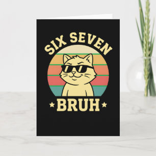 Carte Chaud Six Sept Frère Chat Art Animal Rétro Sarcast