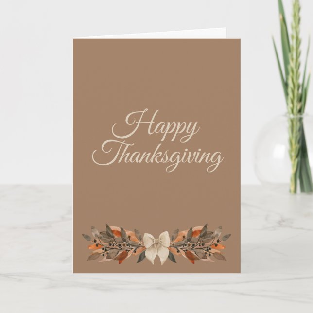 Carte Chaud Taupe « Joyeux Thanksgiving »  (Devant)