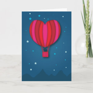 Carte chaude de Saint-Valentin de ballon à air de