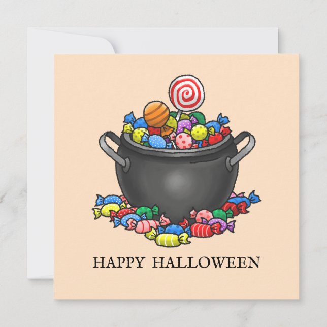 Carte Chaudière de bonbons Trick or Treat (Devant)