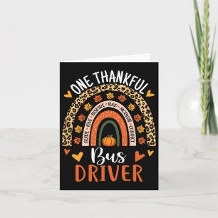Carte Chauffeur d'autobus Thanksgiving Automne Bus D