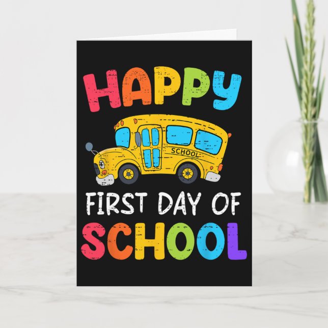Carte Chauffeur de bus pour le premier jour d'école de r (Devant)