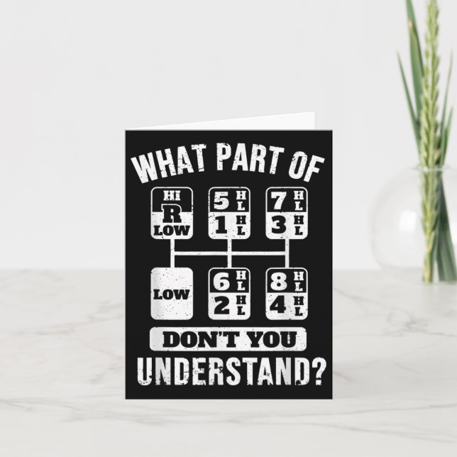 Carte Chauffeur de camion de camion amusant Gear Stick S (Devant)