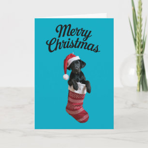 Carte Chaussette de Noël Black Lab