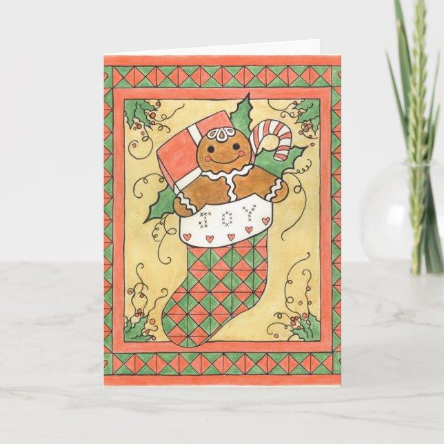 Carte chaussette en pain d'épices (Devant)