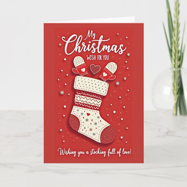 Carte Chaussette Rouge Cosy (Devant)
